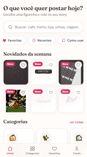 Novas figurinhas direto no App